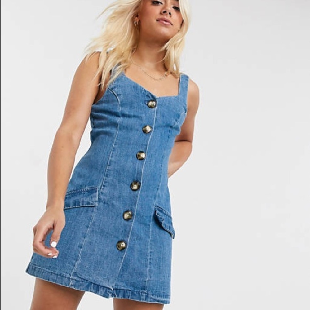 Denim button-down dress